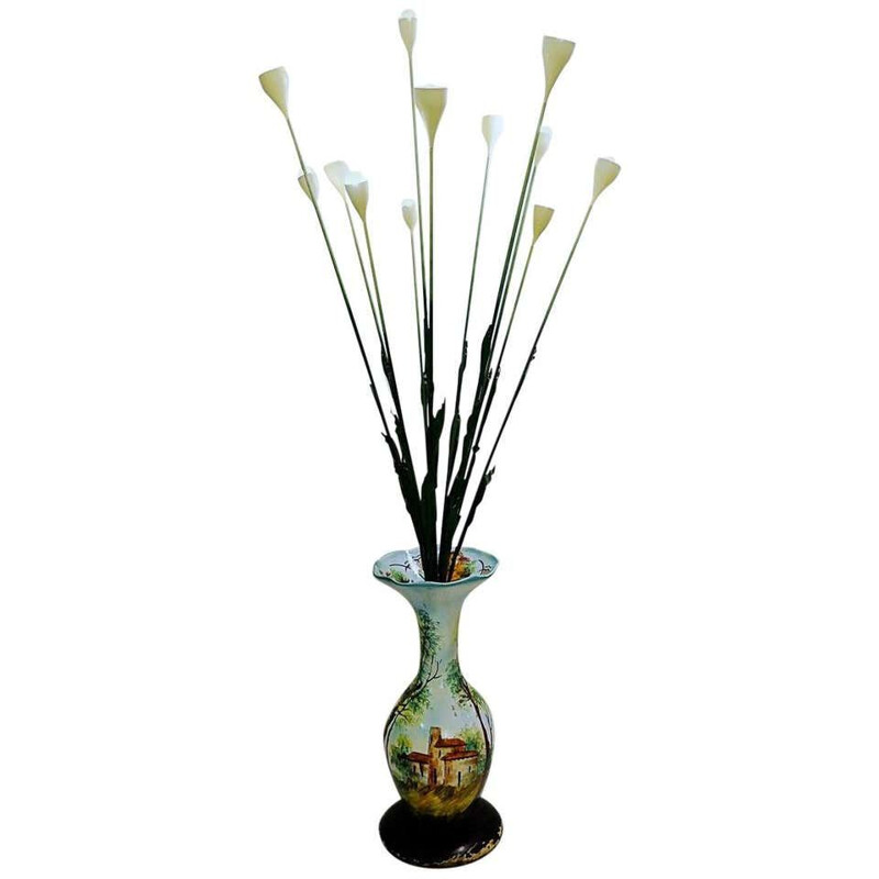Lampadaire vintage en forme de vase en céramique italienne