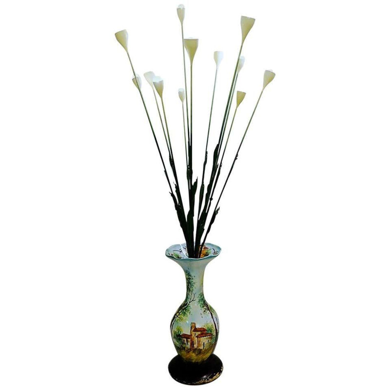 Vintage floor lamp in the shape of a vase in Italian ceramic