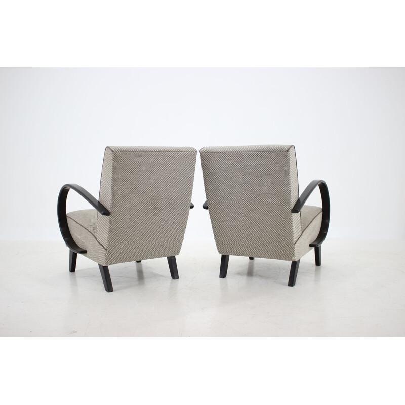 Vintage pair of Jindrich Halabala armchairs,1950s  