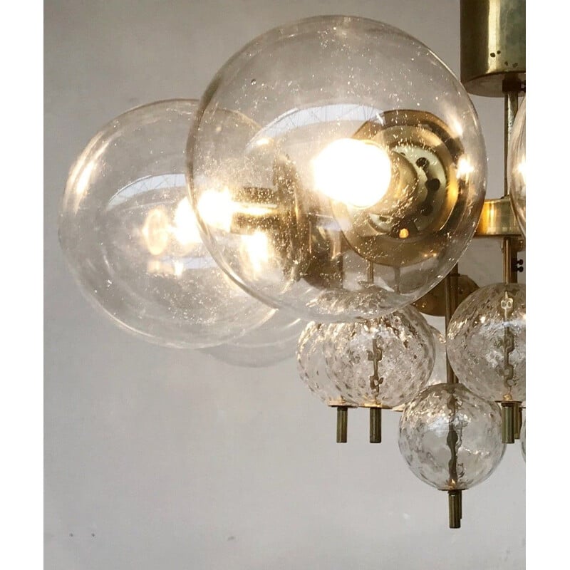 Vintage Czech chandelier with 8 glass spheres