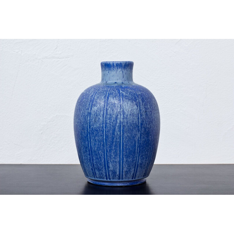 Vintage Swedish stoneware vase by Eva Jancke-Björk for Bo Fajans, 1940s