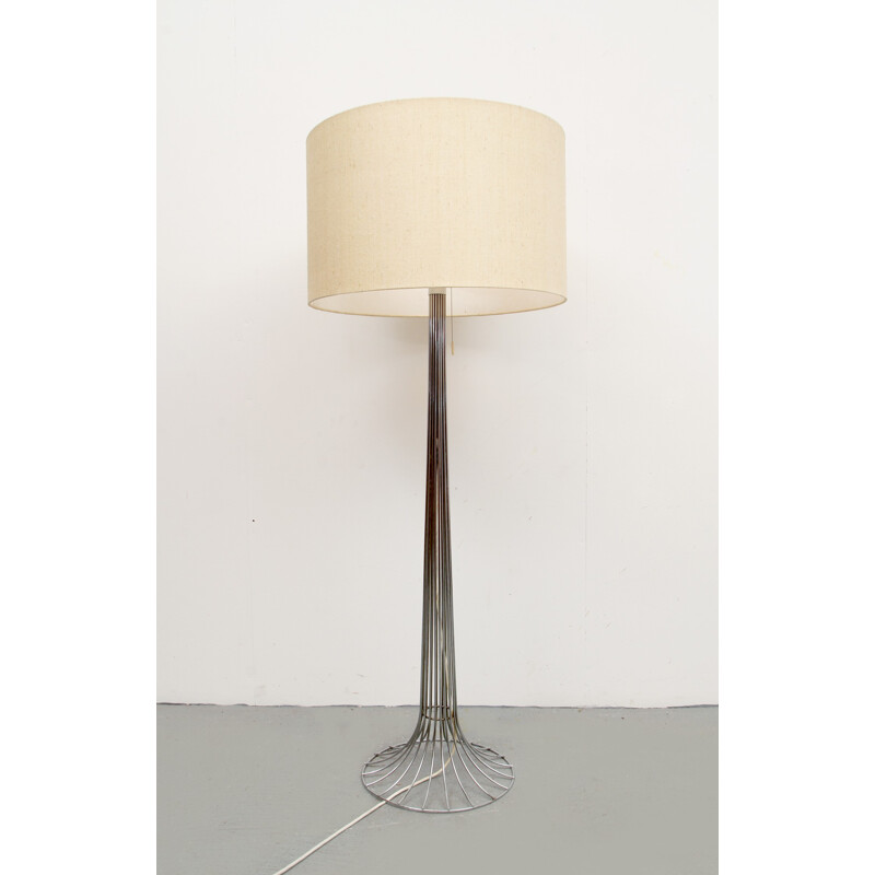 Vintage adjustable floor lamp in chrome steel, Denmark 1960