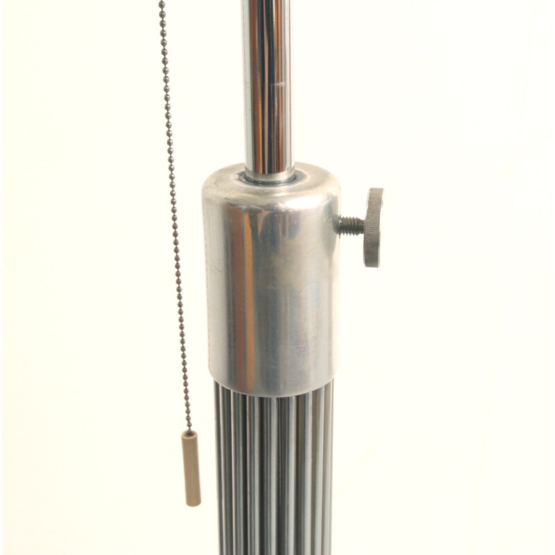 Lámpara de pie vintage regulable en acero cromado, Dinamarca 1960