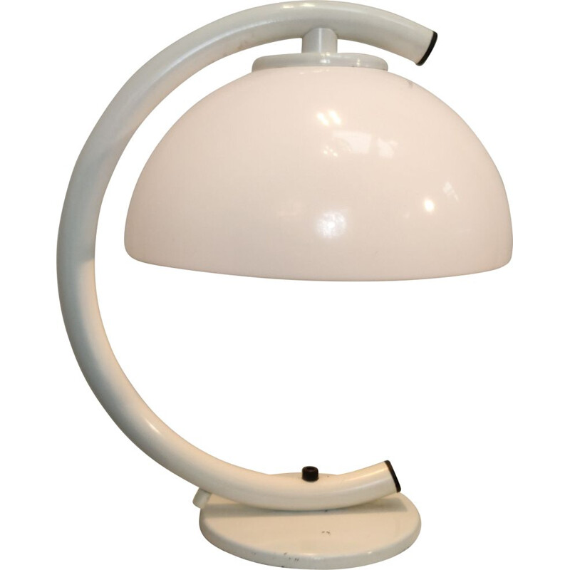 Vintage white mushroom desk lamp by Vrieland design, 1970