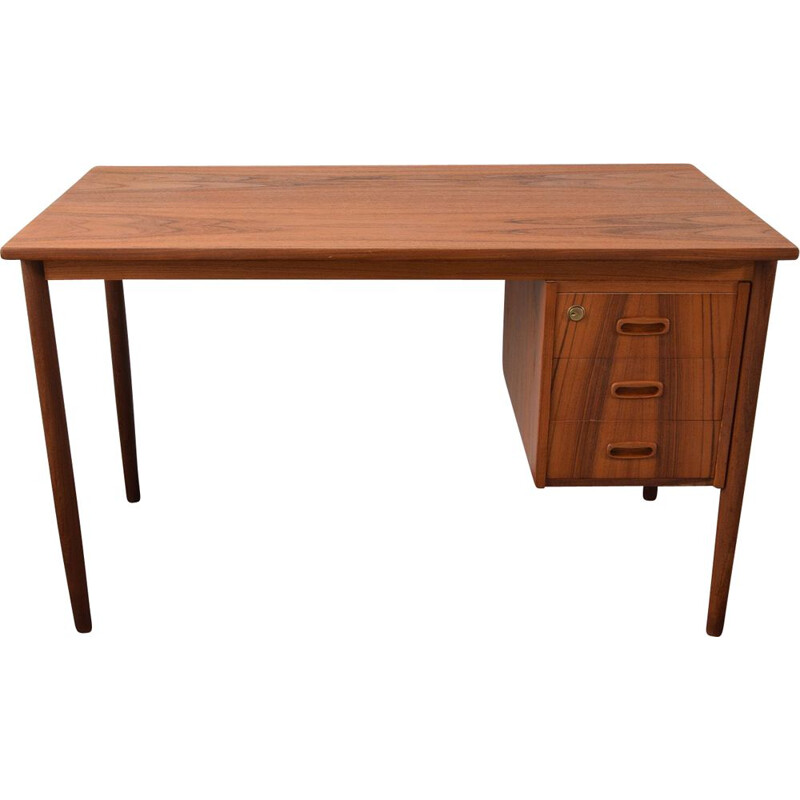 Teak vintage desk with 3 drawers, 1960s