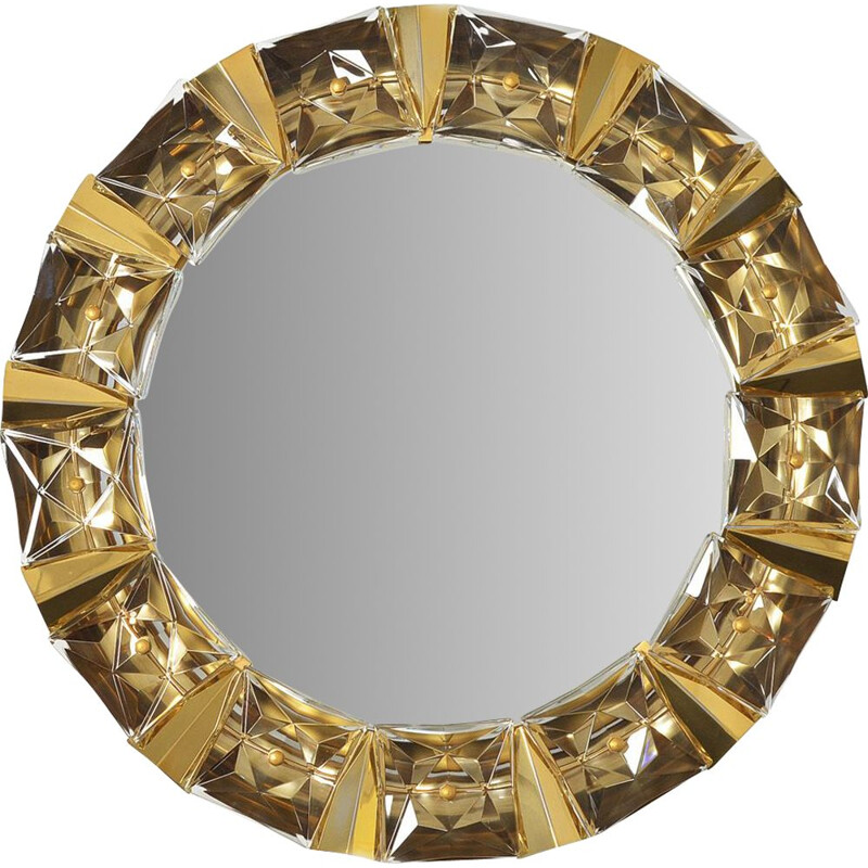 Gilded brass and glass vintage mirror from Kinkeldey, 1970s