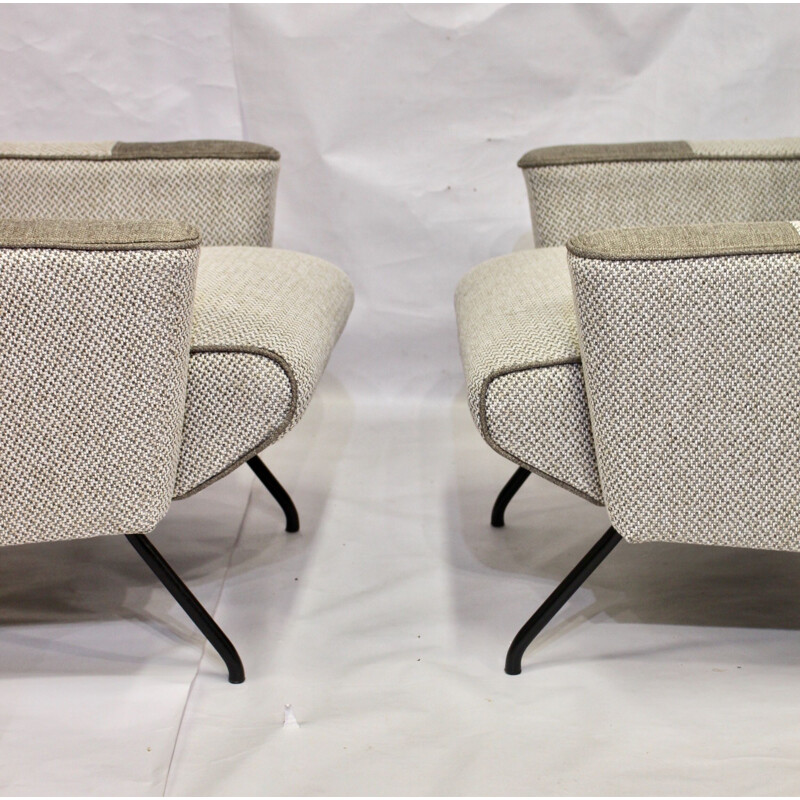 Pair of vintage grey armchairs, 1950s