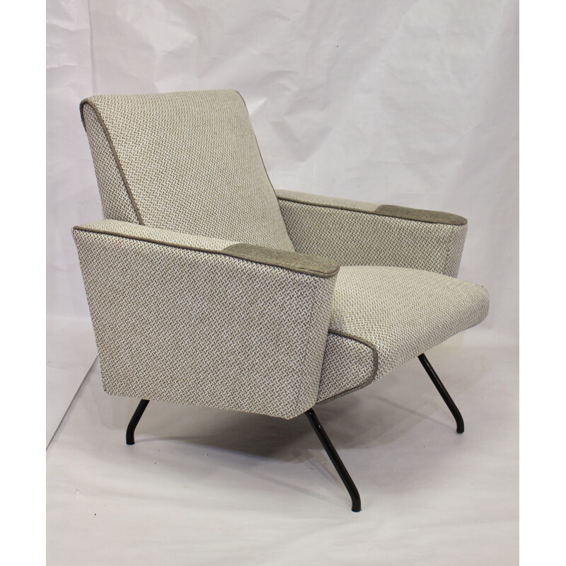 Pair of vintage grey armchairs, 1950s