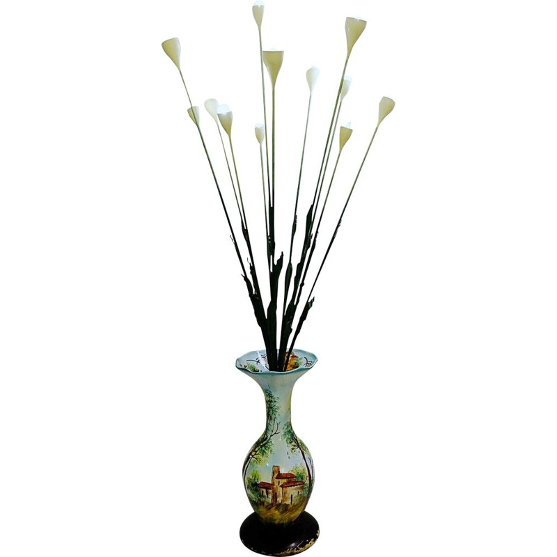 Vintage floor lamp in the shape of a vase in Italian ceramic