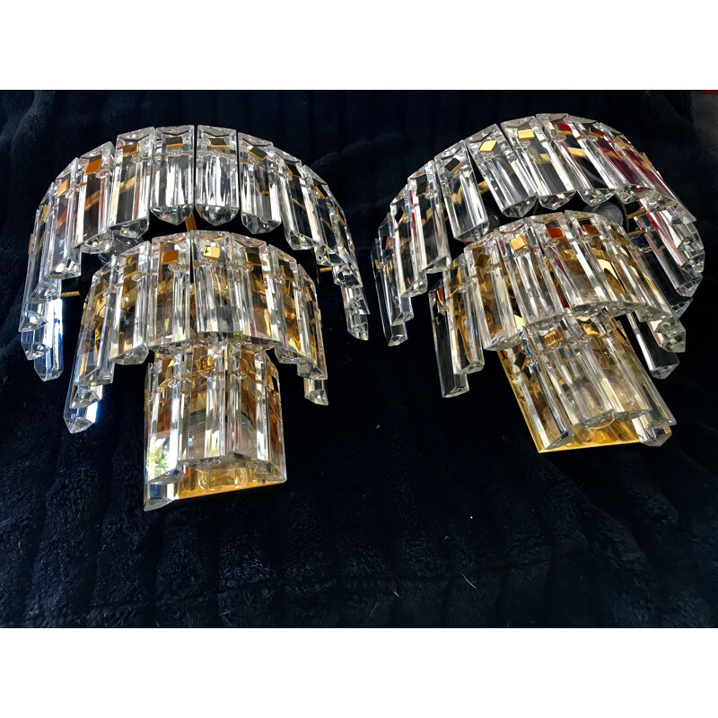 Pair of Vintage Murano Glass Sconces by Venini 1970
