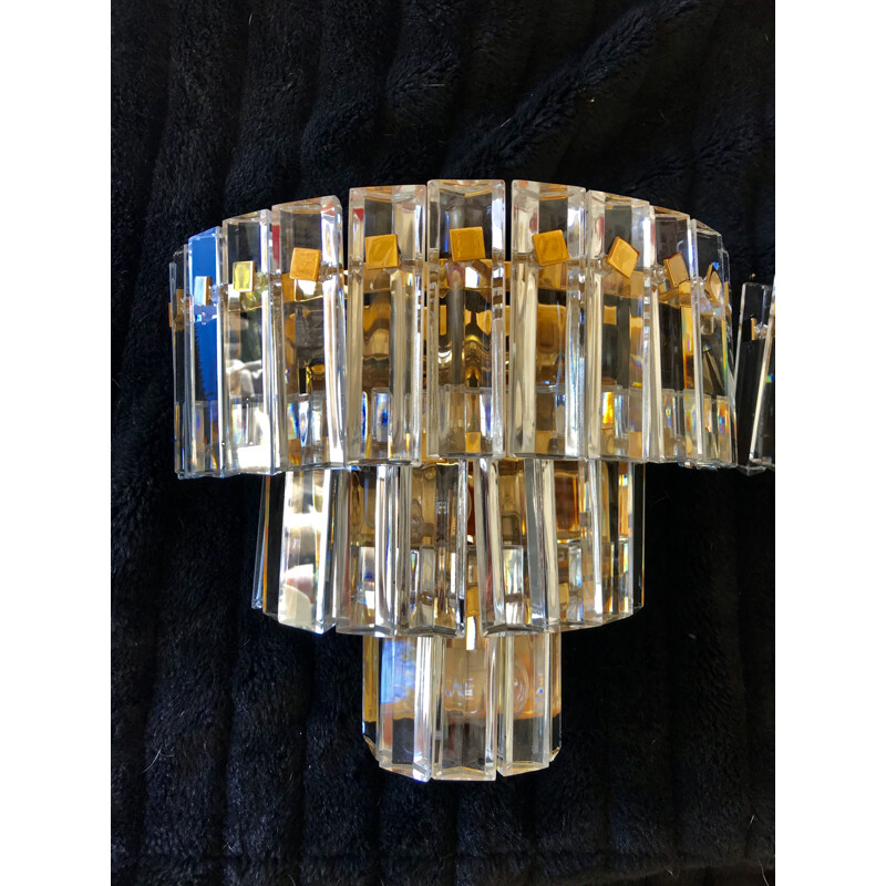 Pair of Vintage Murano Glass Sconces by Venini 1970