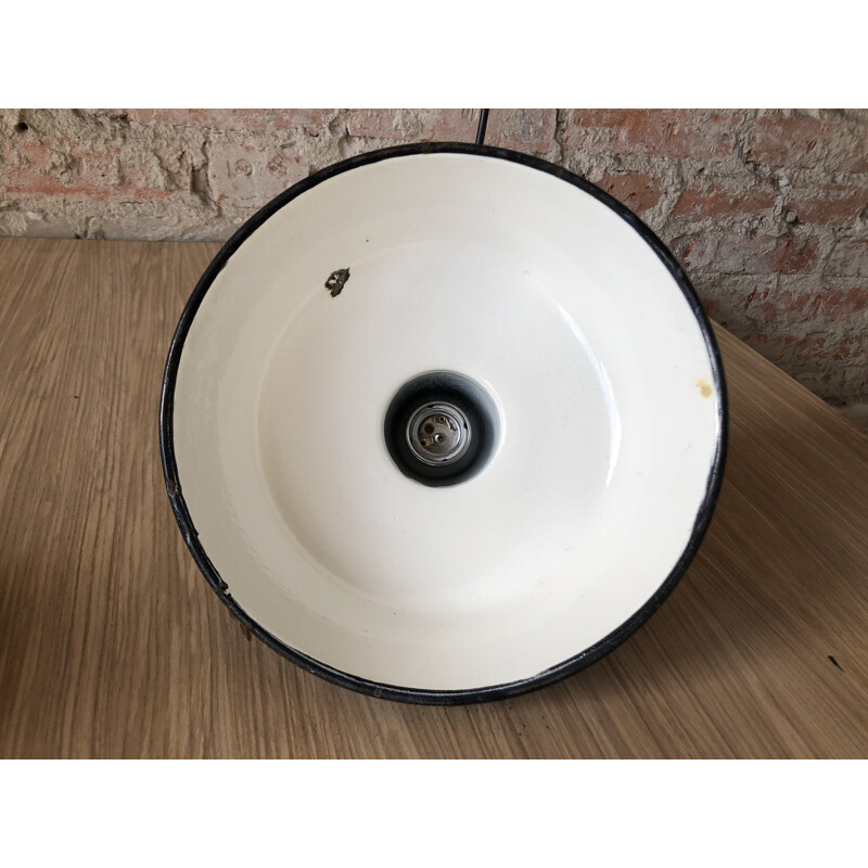 Industrial vintage pendant light by Wilkasy A23, 1960s