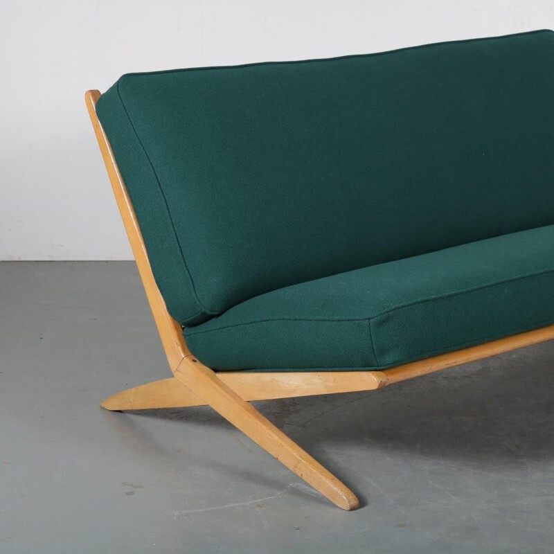 Birch vintage sofa manufactured in The Netherlands, 1950s