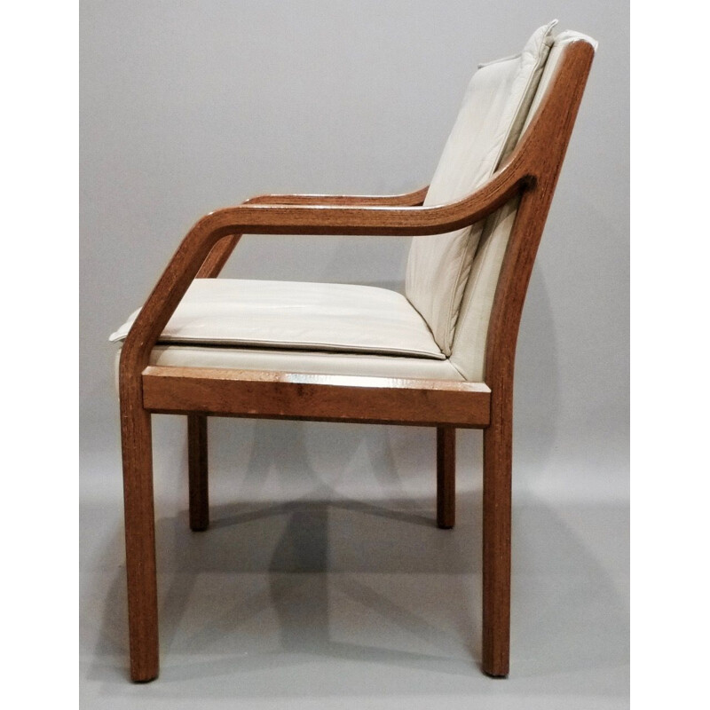 Suite de 4 fauteuils vintage cuir by Knoll