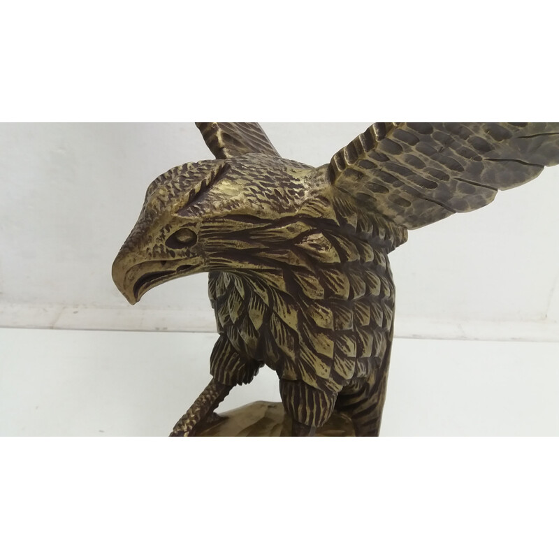 Vintage Art Deco wooden eagle sculpture, Germany 1920