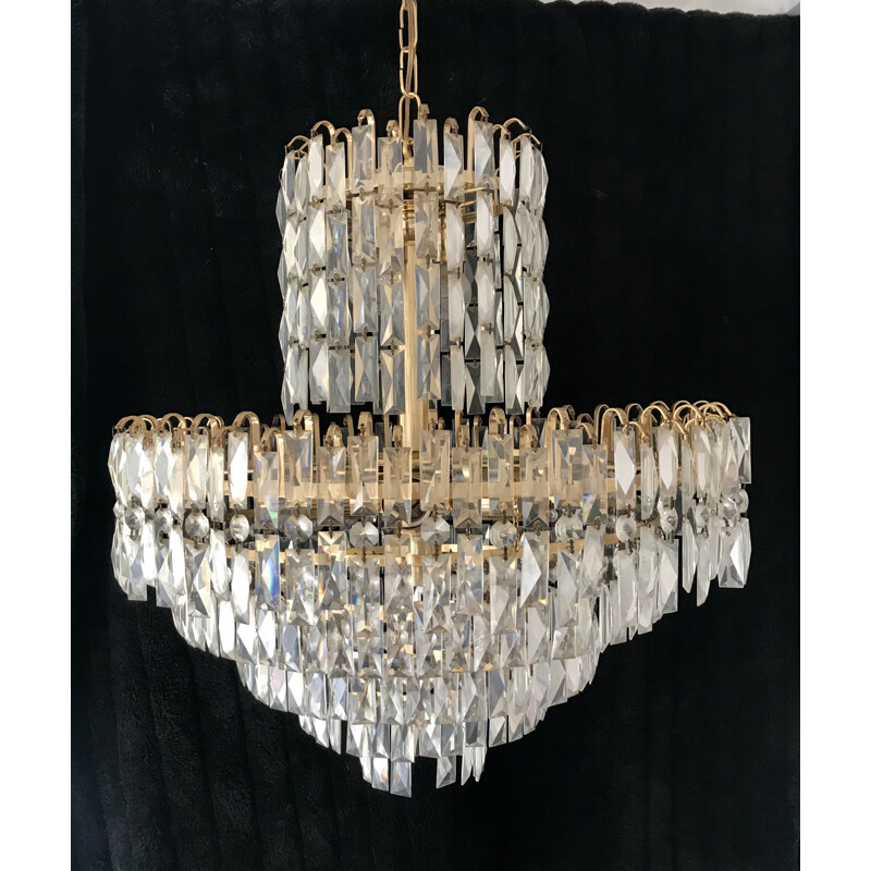 Vintage chandelier in 1970 murano crystal glass