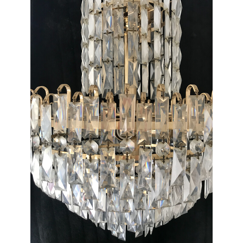 Vintage chandelier in 1970 murano crystal glass