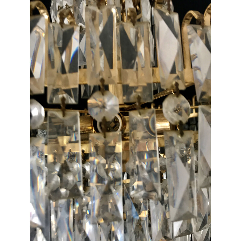 Vintage chandelier in 1970 murano crystal glass