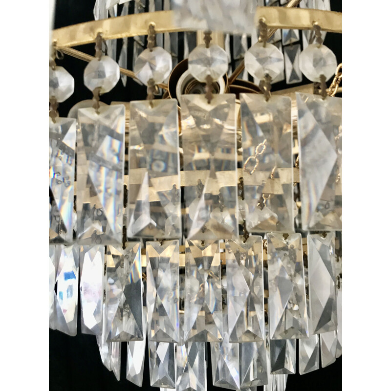 Vintage chandelier in 1970 murano crystal glass