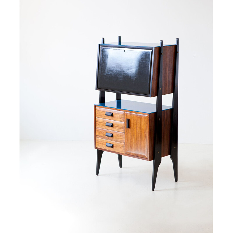 Vintage Italian Blonde Rosewood highboard with Bar, 1950