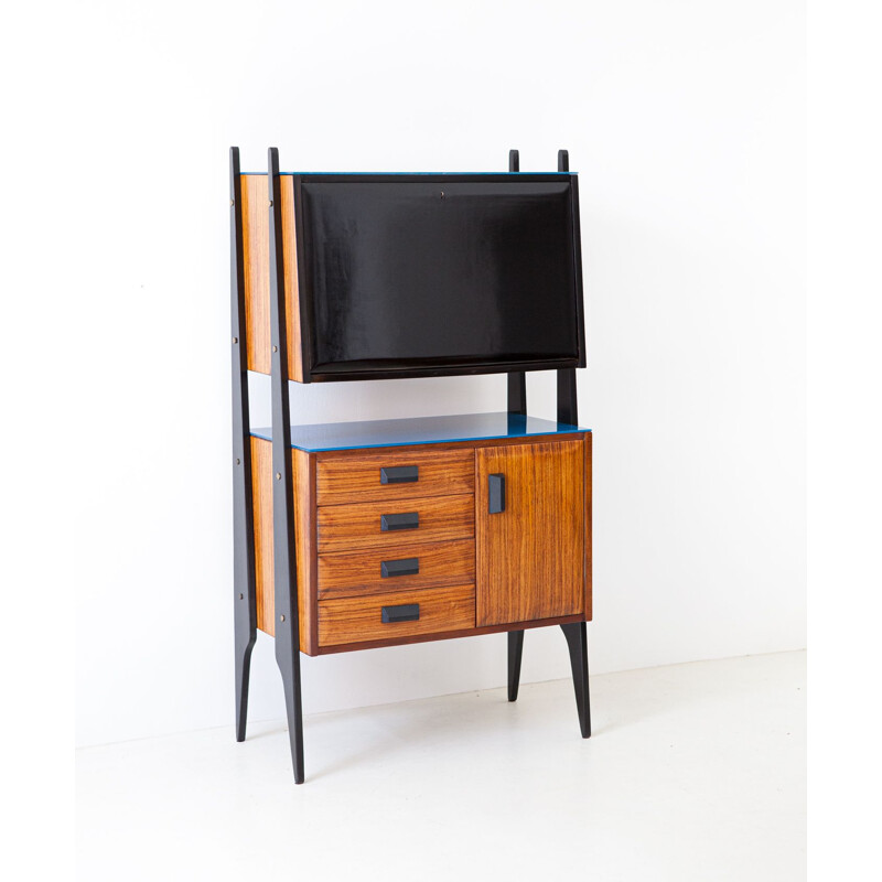 Vintage Italian Blonde Rosewood highboard with Bar, 1950