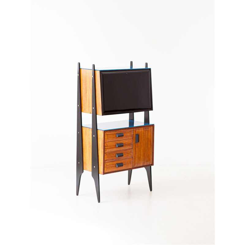 Vintage Italian Blonde Rosewood highboard with Bar, 1950