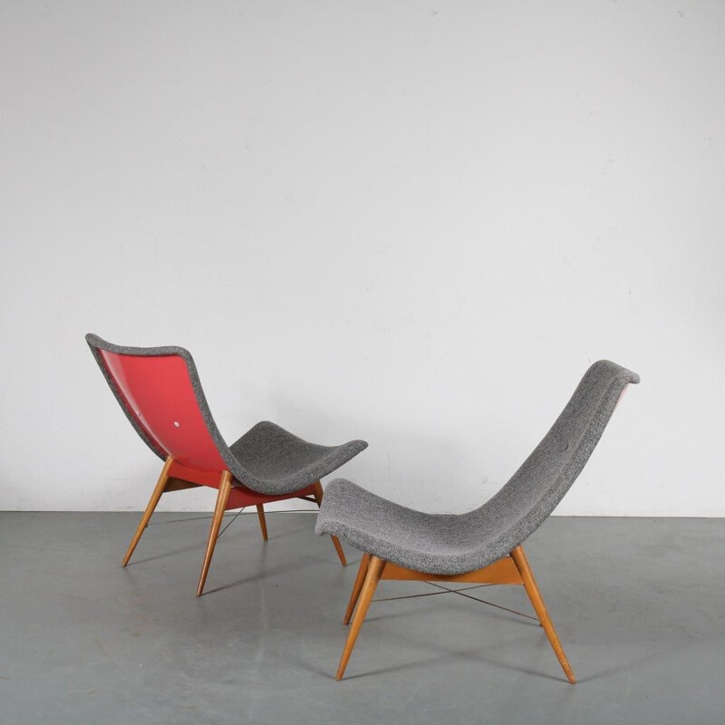 Vintage Czech armchair by Miroslav Navratil, for Český Nábytek 1959