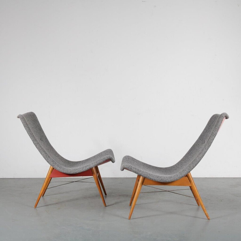 Vintage Czech armchair by Miroslav Navratil, for Český Nábytek 1959