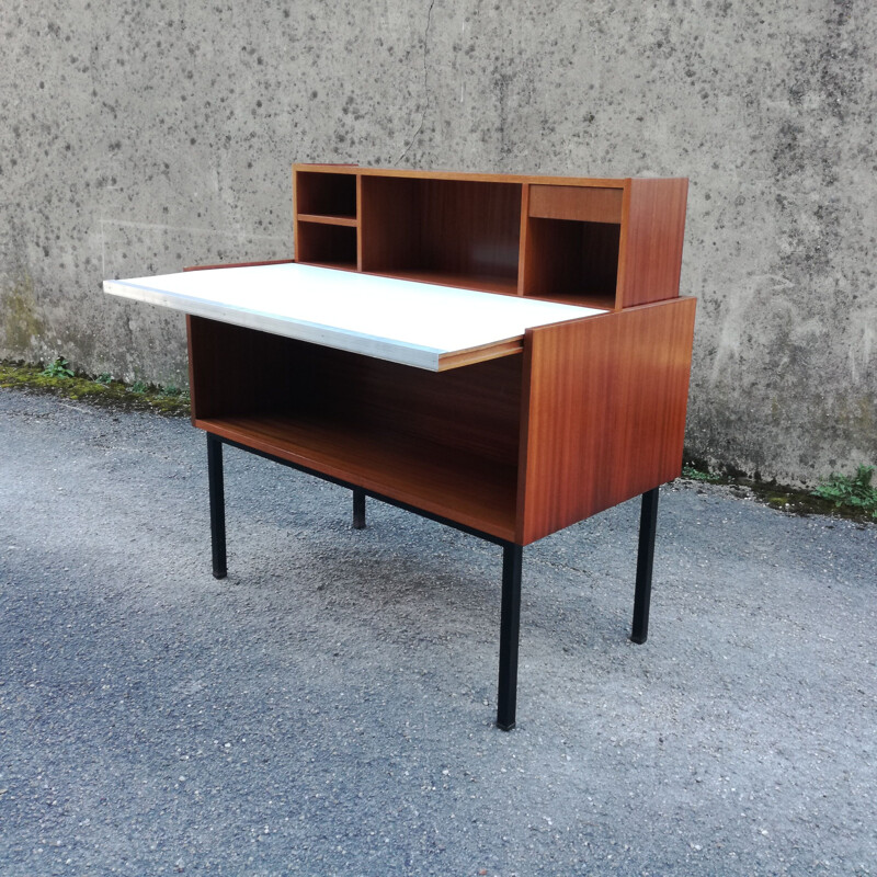 Vintage system desk with retractable tier 1960