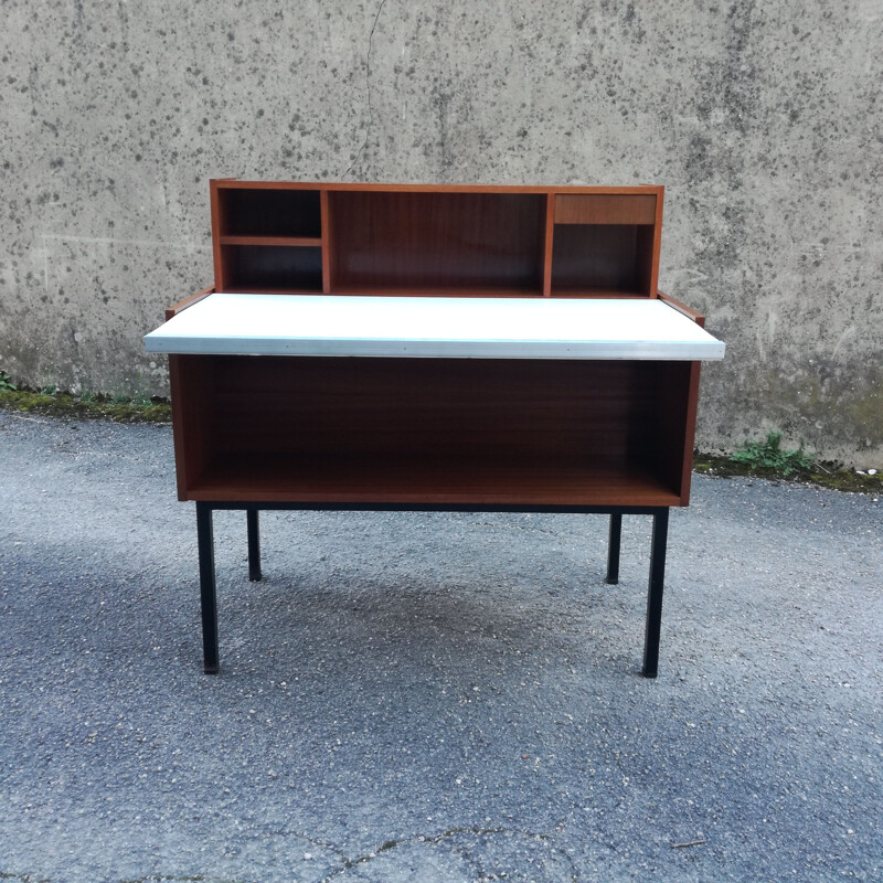 Vintage system desk with retractable tier 1960