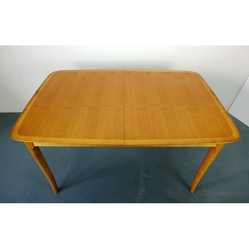 large mid century 1960s extendable DINING TABLE light wood lübke