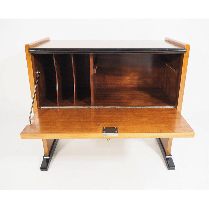 Vintage Art Deco Walnut Cabinet, 1950s