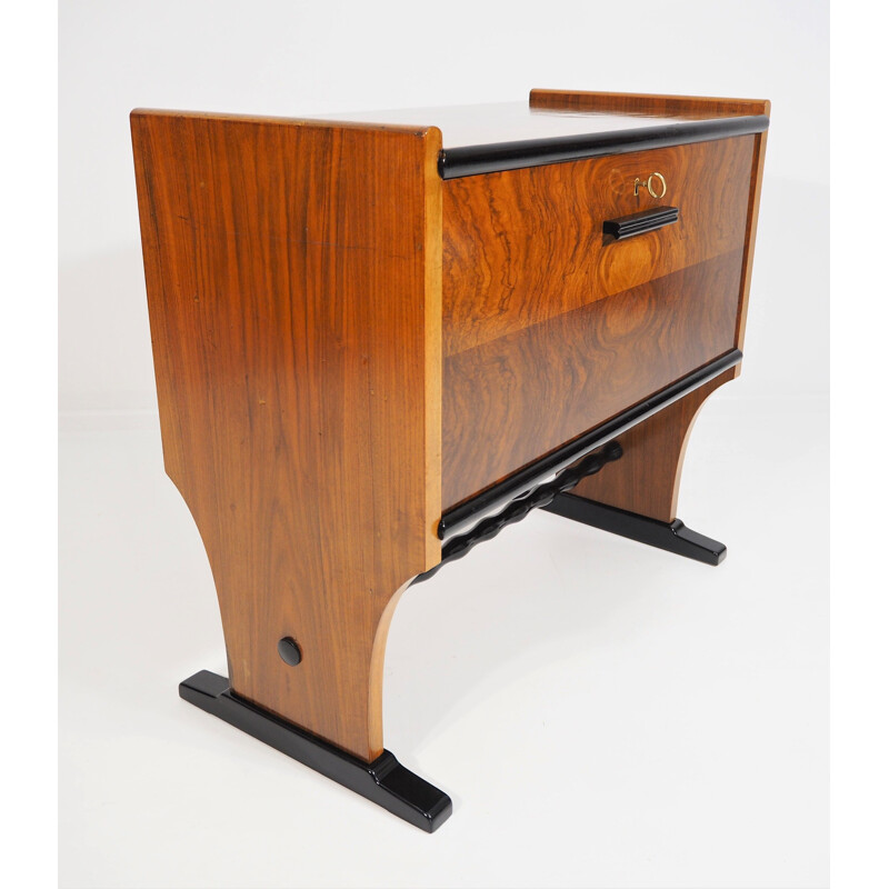 Vintage Art Deco Walnut Cabinet, 1950s