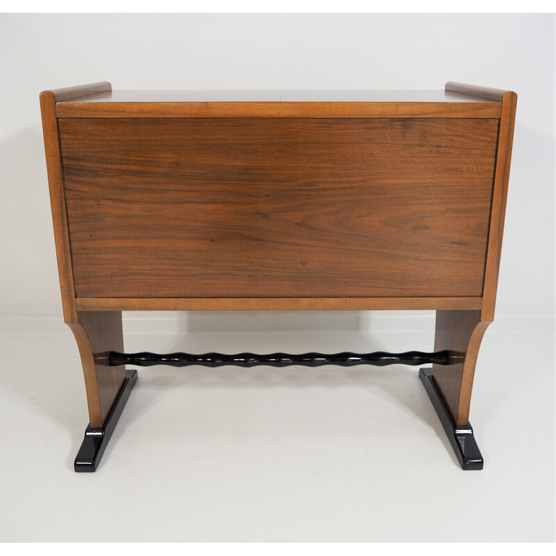 Vintage Art Deco Walnut Cabinet, 1950s