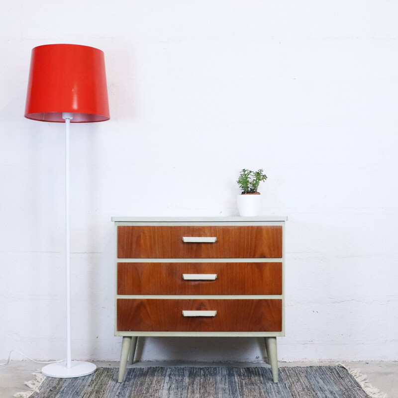 Vintage wood and teak chest of drawers, Sweden 1960