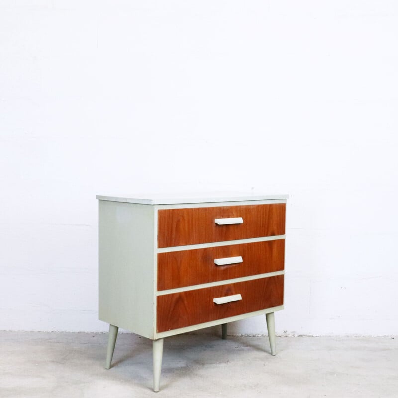 Vintage wood and teak chest of drawers, Sweden 1960