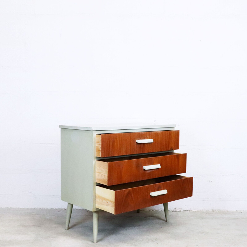 Vintage wood and teak chest of drawers, Sweden 1960