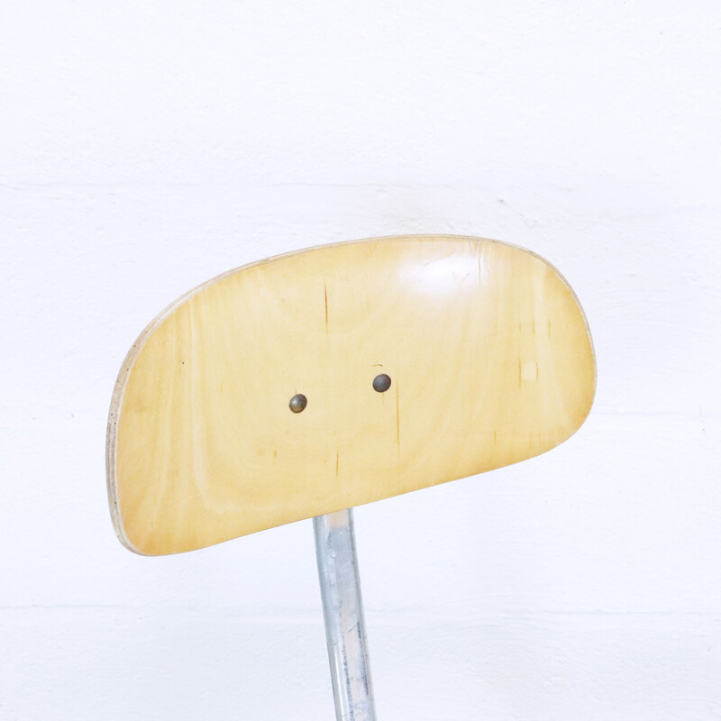 Chaise d'architecte vintage rotative à roulette