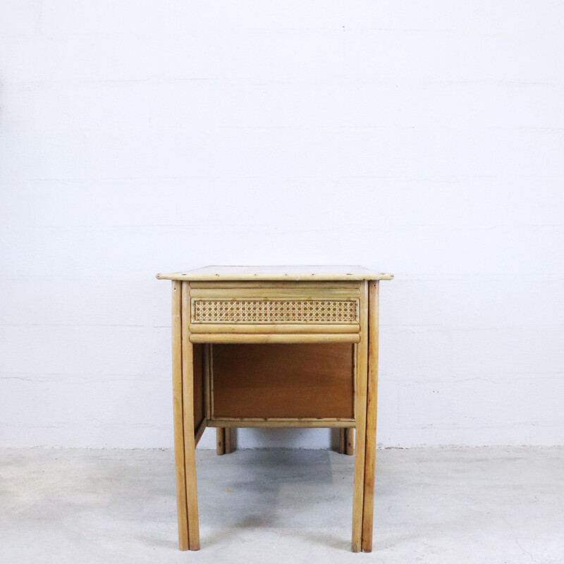 Vintage rattan and canage desk