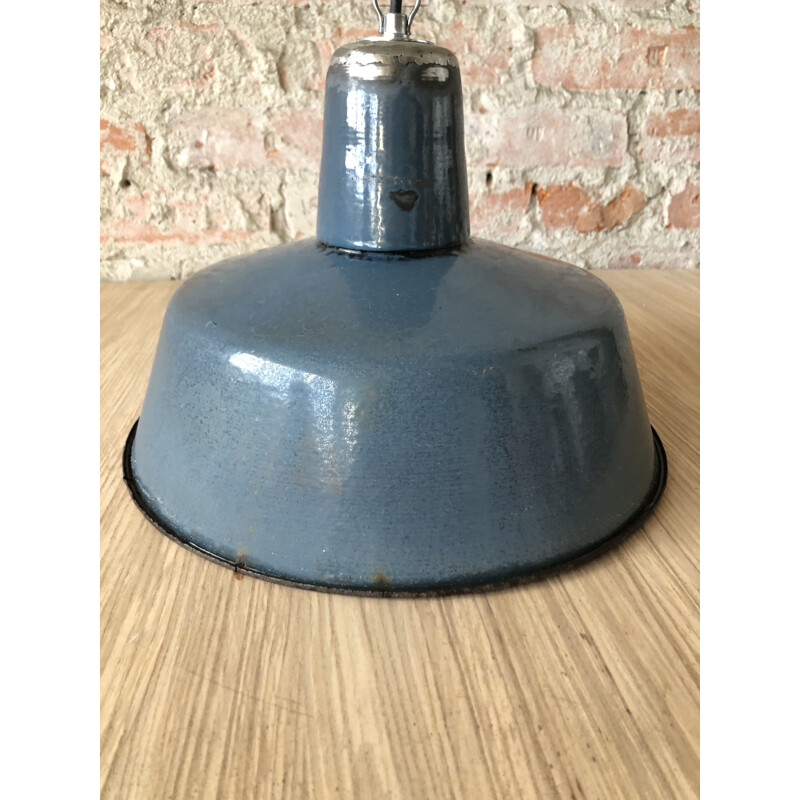 Vintage Industrial Factory Hanging Lamp from Wilkasy A23  1960s