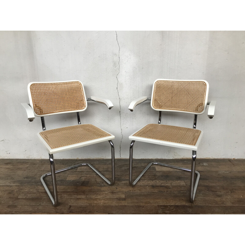 Pair of vintage armchairs by Marcel BREUER S64, 1970