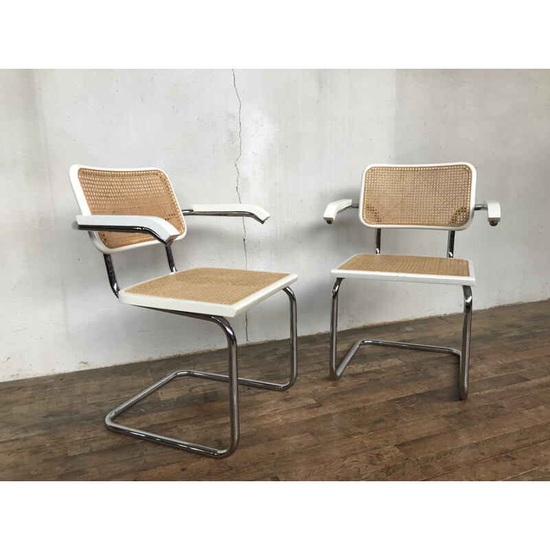 Pair of vintage armchairs by Marcel BREUER S64, 1970