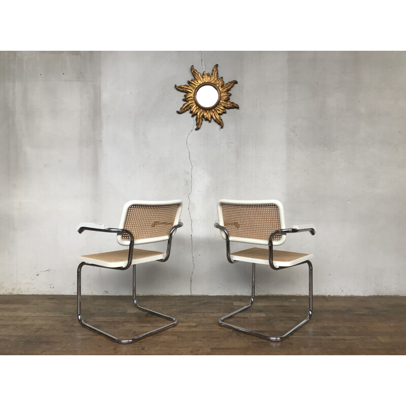 Pair of vintage armchairs by Marcel BREUER S64, 1970