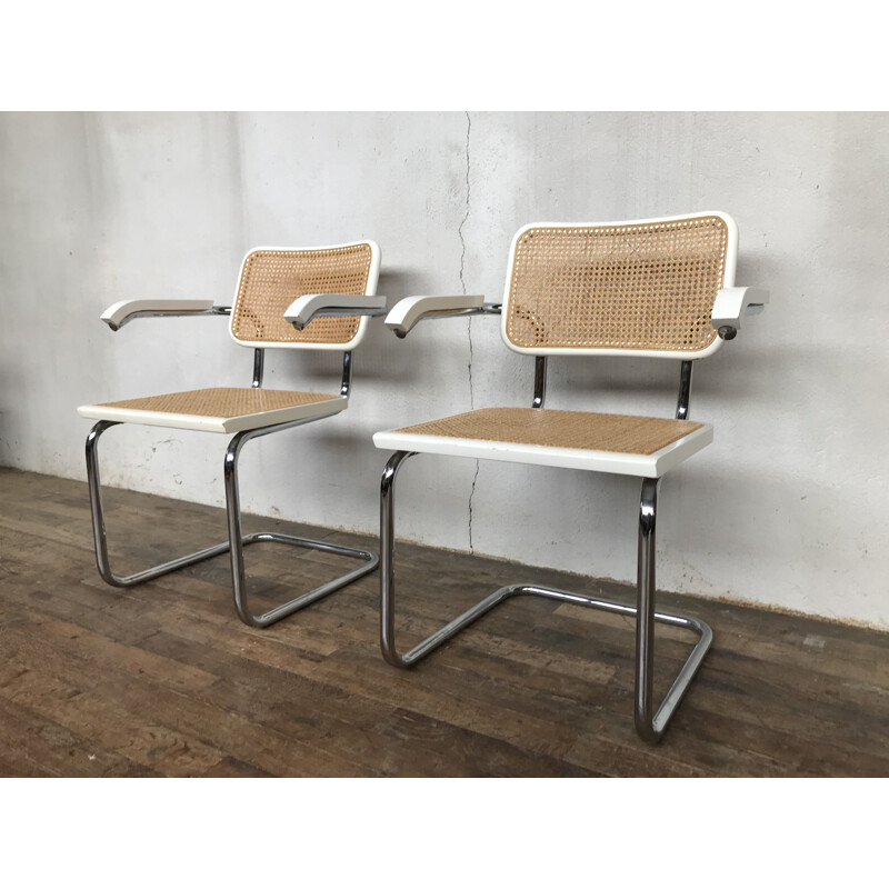 Pair of vintage armchairs by Marcel BREUER S64, 1970