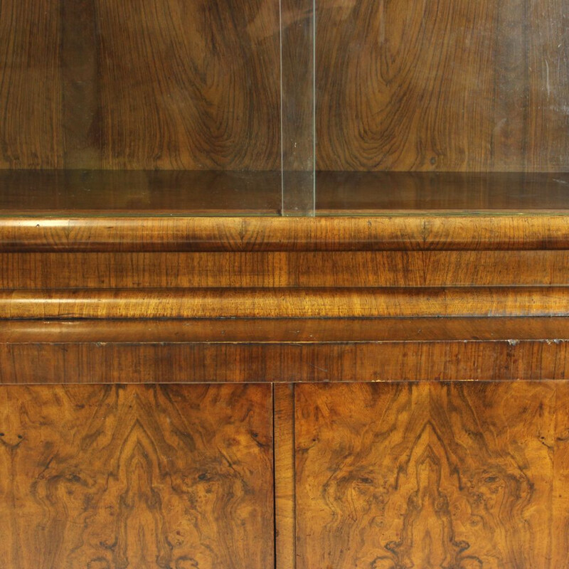 Vintage Art Deco highboard with display cabinet, Czechoslovakia 1930