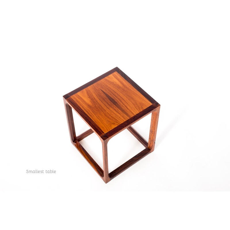 Vintage rosewood nesting tables by Kai Kristiansen for Aksel Kjersgaard, 1960