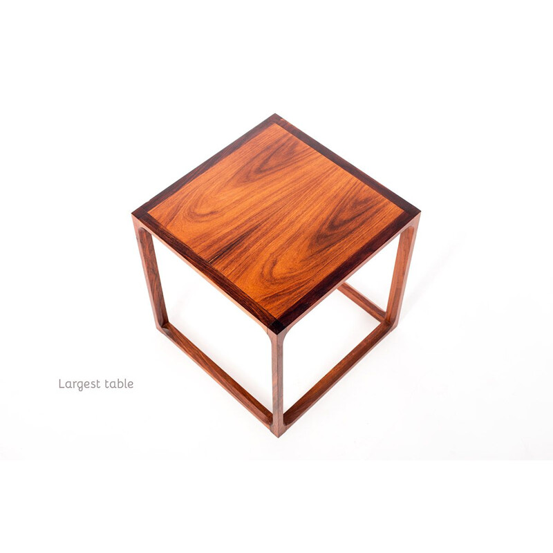 Vintage rosewood nesting tables by Kai Kristiansen for Aksel Kjersgaard, 1960