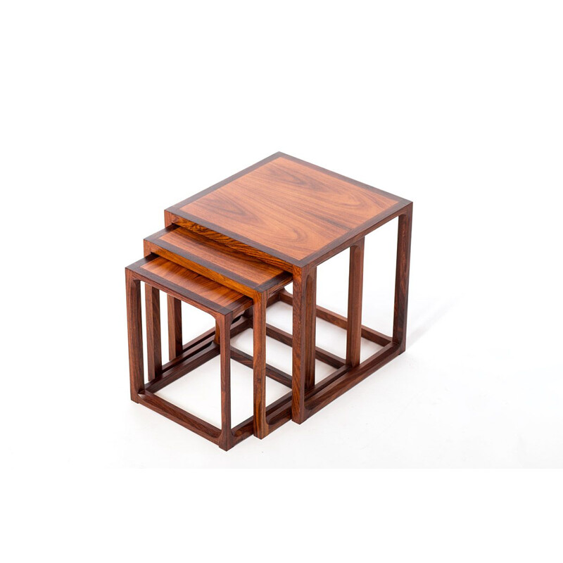 Vintage rosewood nesting tables by Kai Kristiansen for Aksel Kjersgaard, 1960