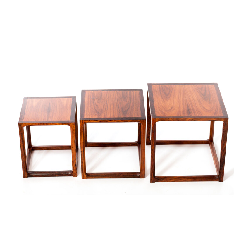 Vintage rosewood nesting tables by Kai Kristiansen for Aksel Kjersgaard, 1960