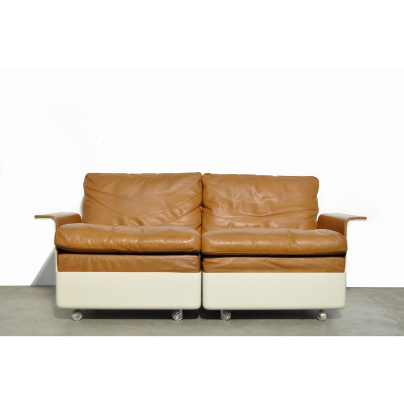 Vintage 2-seater fiberglass sofa by Dieter Rams for Wolfgang Feierbach  Vitsoe, 1960s